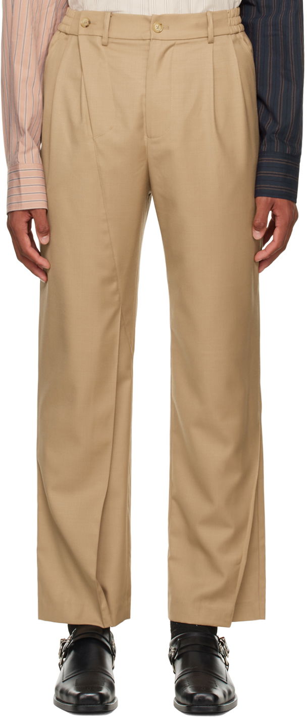 Hlače Feng Chen Wang Feng Chen Wang Pleated Trousers Bež | FMF14TR28, 0