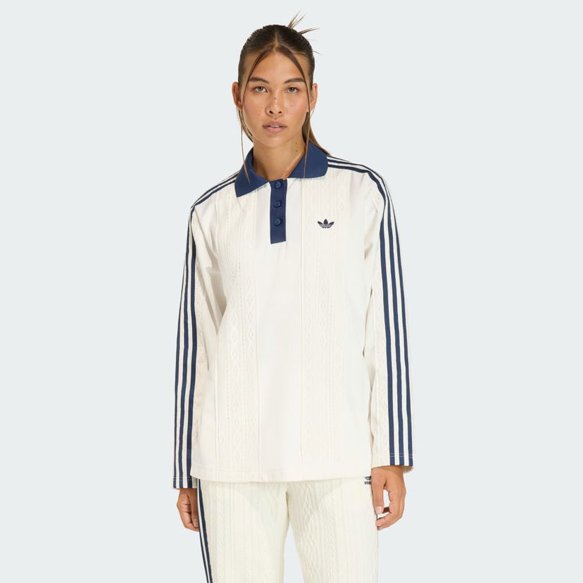 Polo majica adidas Performance adidas Originals Winterized Long Sleeve Polo Shirt Bela | KR7651