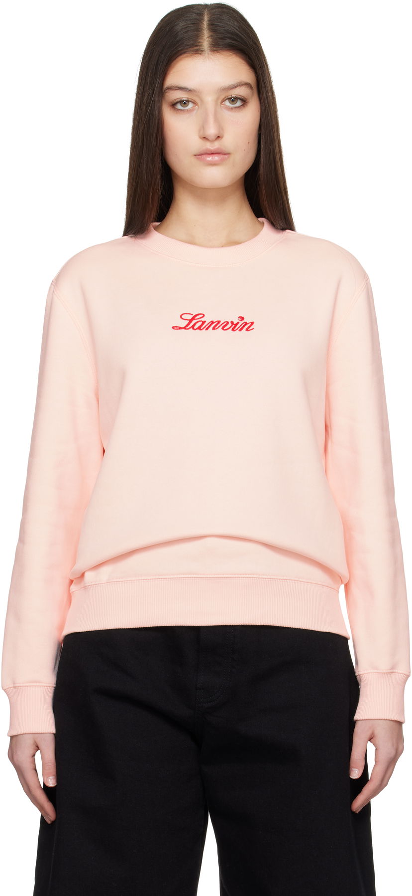 Pleteni pulover LANVIN Lanvin Embroidered Sweatshirt Roza | RW-SS0006-J134-P25
