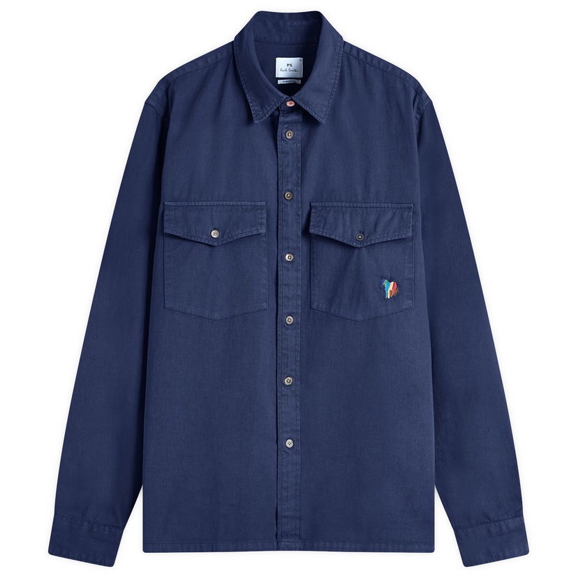 Srajce Paul Smith Paul Smith 2-Pocket Broadstripe Zebra Shirt, Size Large Mornarica | M2R-647X-P21452-49