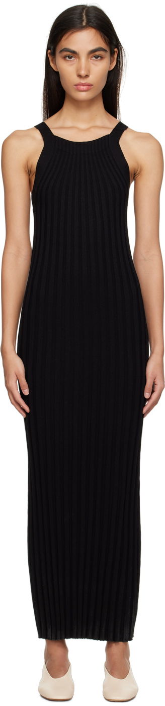 Obleke Loulou de Saison Loulou de Saison Otama Midi Dress Črna | OTAMA