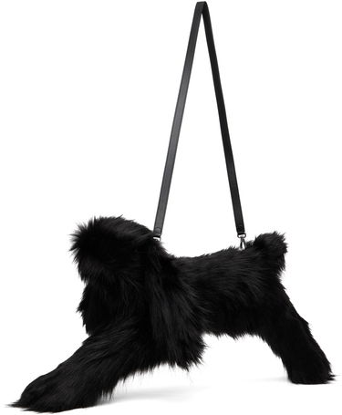 Torba za čez ramo Simone Rocha Simone Rocha Faux Fur Hare Crossbody Bag Črna | BAG197B 0815, 2
