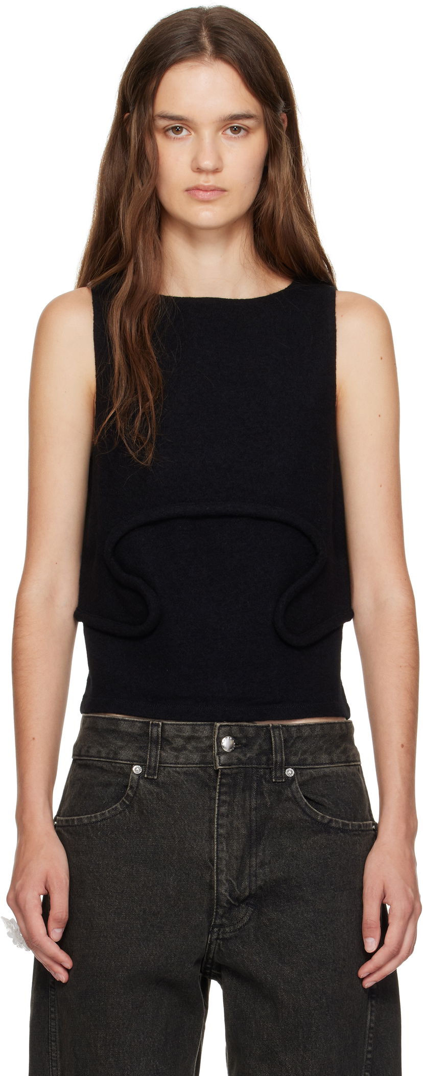 Majica brez rokavov Eckhaus Latta Eckhaus Latta Pallas Tank Top Črna | 1405-EL-PF25-D -