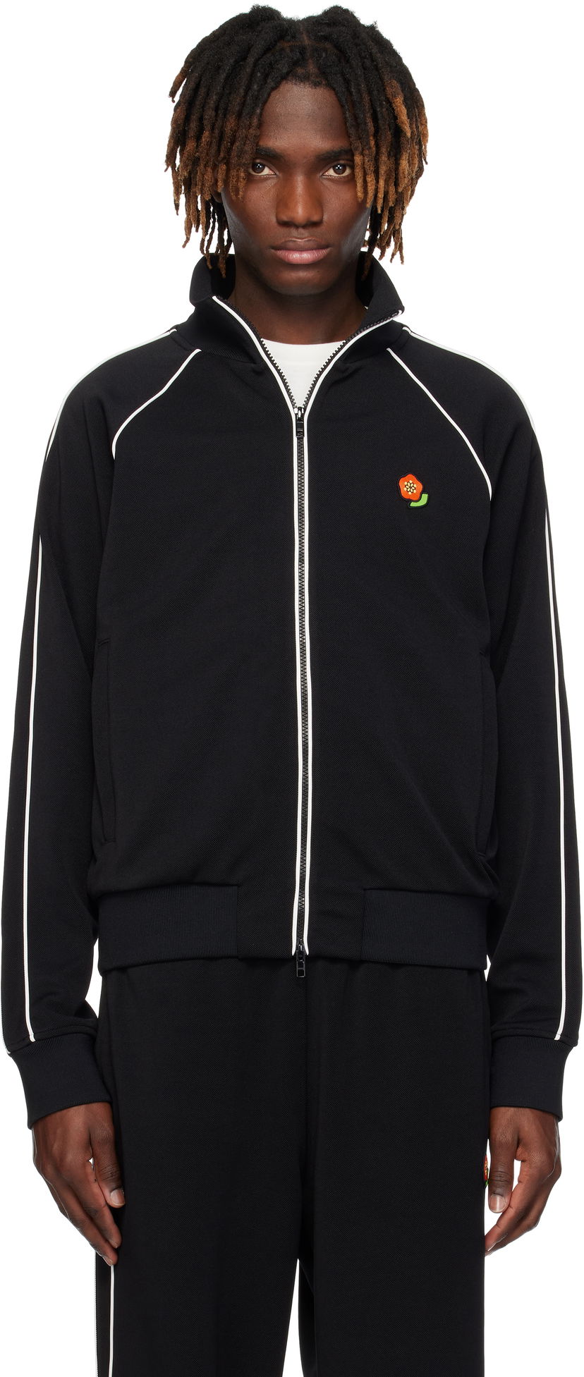 Pulover KENZO Kenzo Paris 'KENZO Pop' Embroidered Track Jacket Črna | FF55SW2364IK