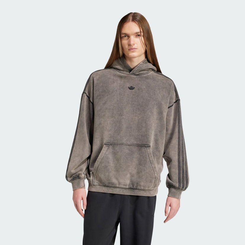Pulover adidas Performance Premium Essentials Retro Washed Hoodie Siva | JD0245