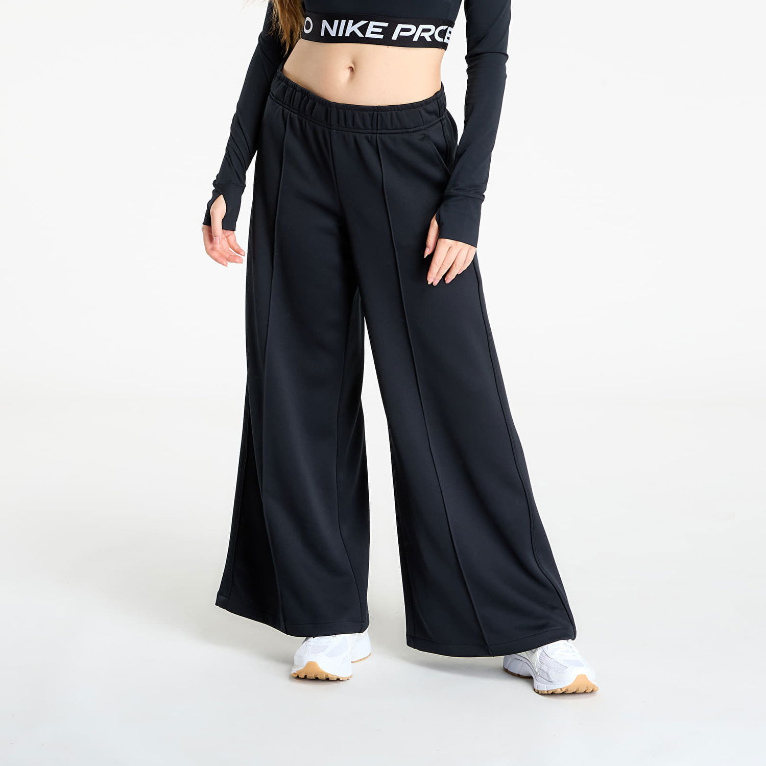 Trenirka Nike Sportswear Mid-Rise Wide-Leg Track Pants Črna | IH8514-010, 0