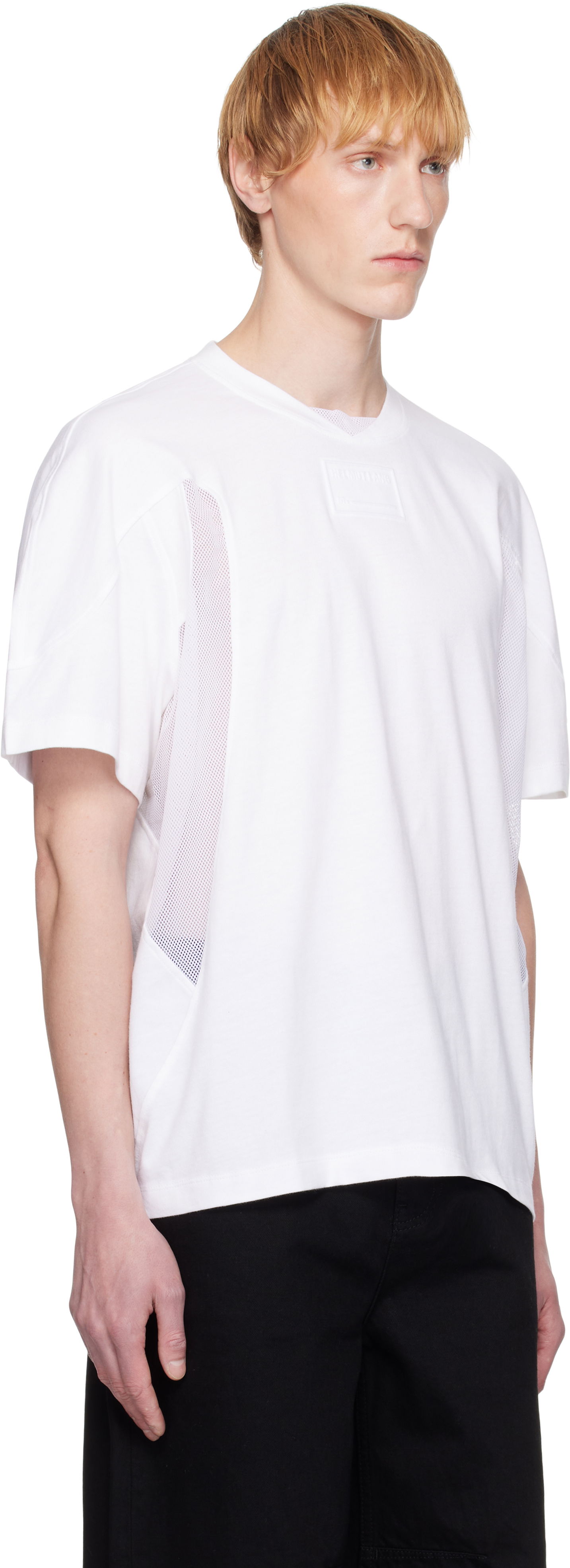 Majica Helmut Lang Helmut Lang Sport Mesh Panel T-Shirt Bela | P02HM512, 1