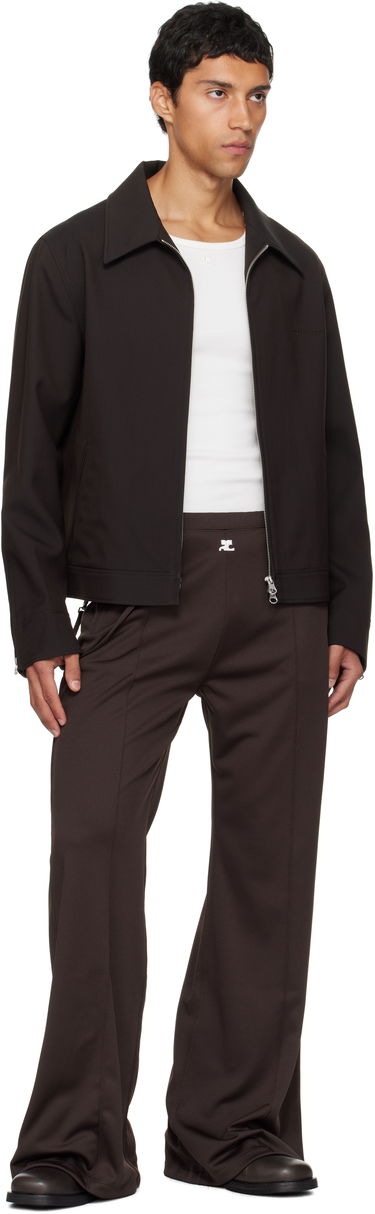 Jakna Courrèges Courrèges Embroidered Zipped Twill Jacket Črna | 325CBL307PL0222, 3