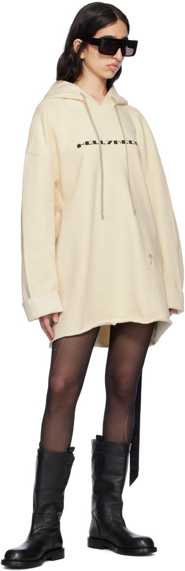 Pulover Rick Owens Rick Owens DRKSHDW Hollywood Peter Hoodie Bež | DS01E3231 FNEP5P, 3