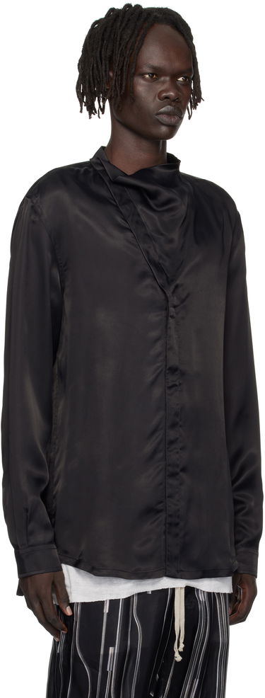 Srajce Rick Owens Rick Owens Concordians Island Satin Shirt Črna | RU02E1299 HSCH, 1
