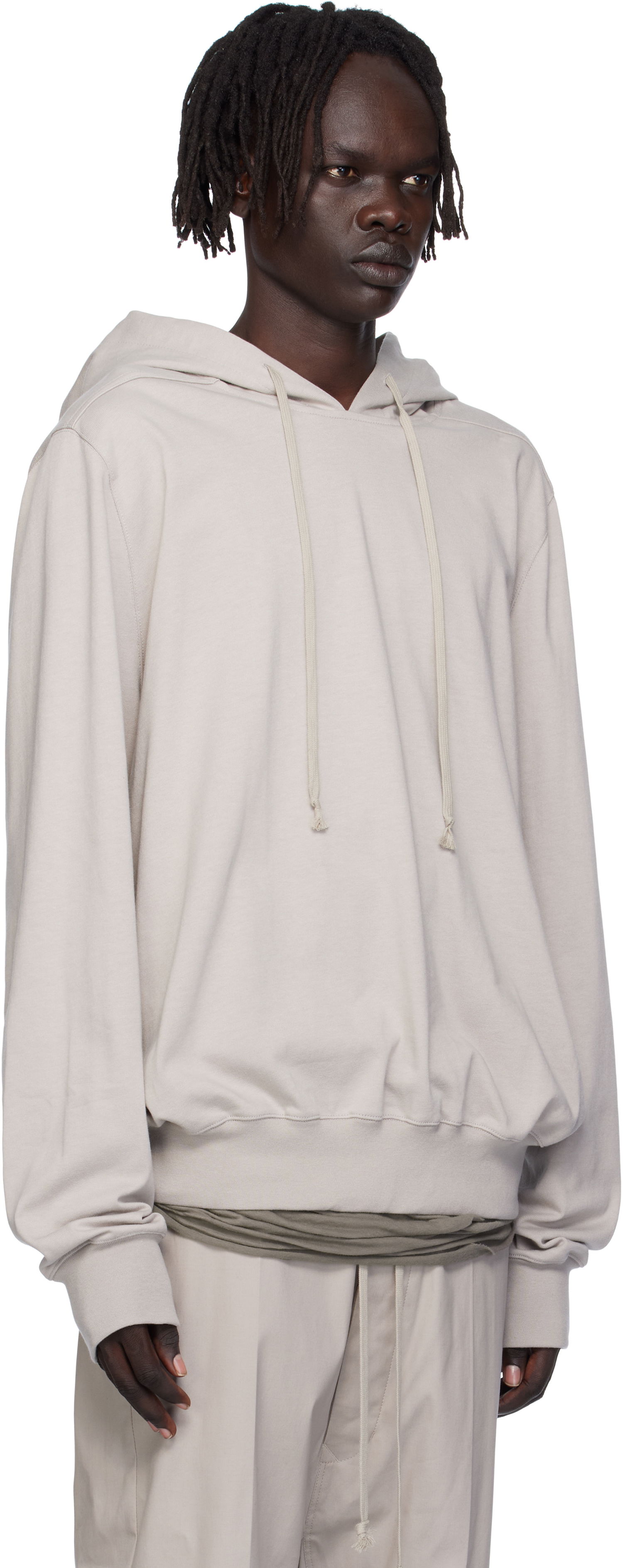 Pulover Rick Owens Rick Owens Concordians Heavy Jersey Hoodie Bež | RU02E1281 BA, 1