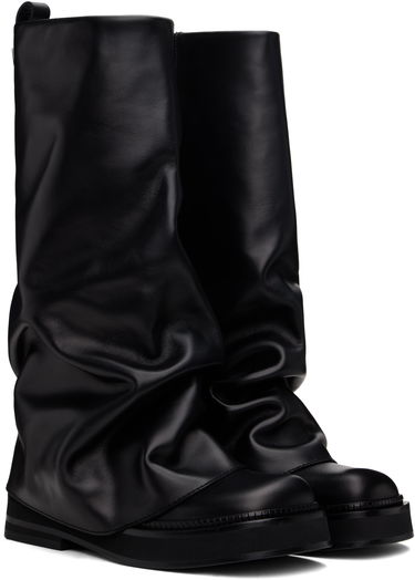 Obleke The Attico Attico Robin Slouch Leather Boots Črna | 241WSH00798 LBT019AA, 3