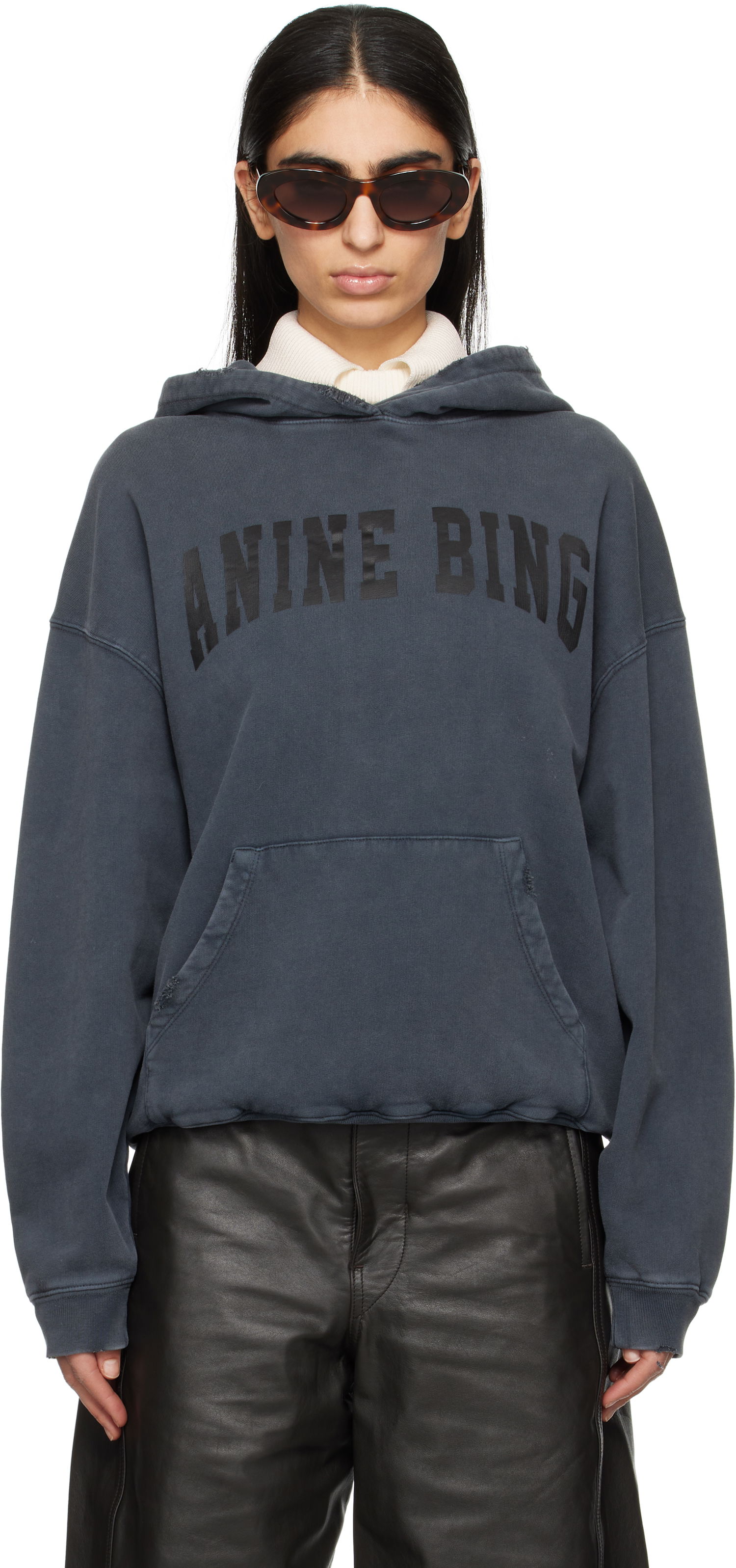 Pulover Anine Bing Anine Bing Harvey Hoodie Modra | S-08-5185-002, 0
