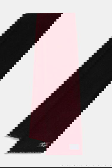 Šala MAISON KITSUNÉ Wool Fringe Scarf with Logo Patch Bordo | PW06200WB0028, 0