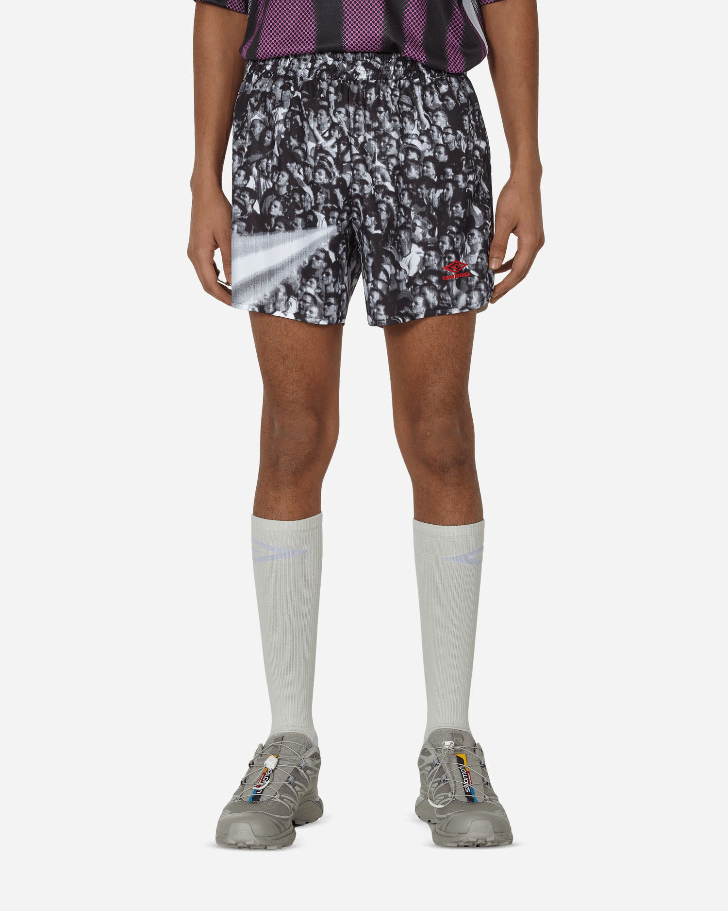 Kratke hlače Umbro Printed Shorts White / Black Črna | UBMW068FA43 WTH0004, 1