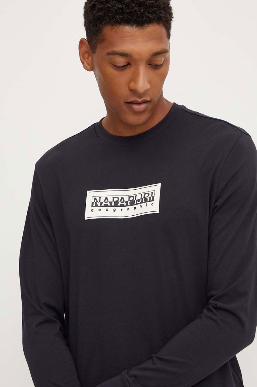 Majica Napapijri Long Sleeve Graphic T-Shirt Črna | NP0A4I3M0411