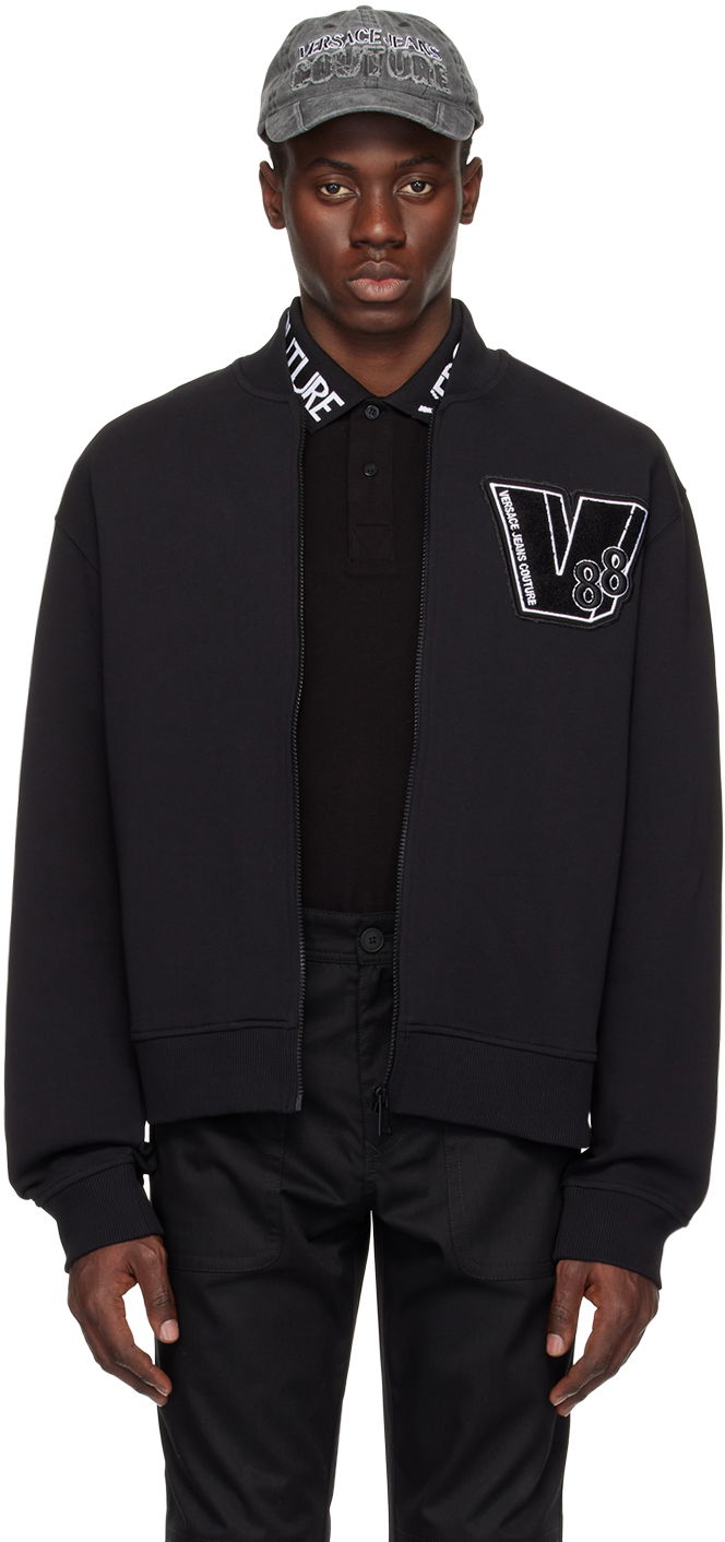 Bomber jakna Versace Couture Black Patch Bomber Jacket Črna | E76GAIG05_ECF01G