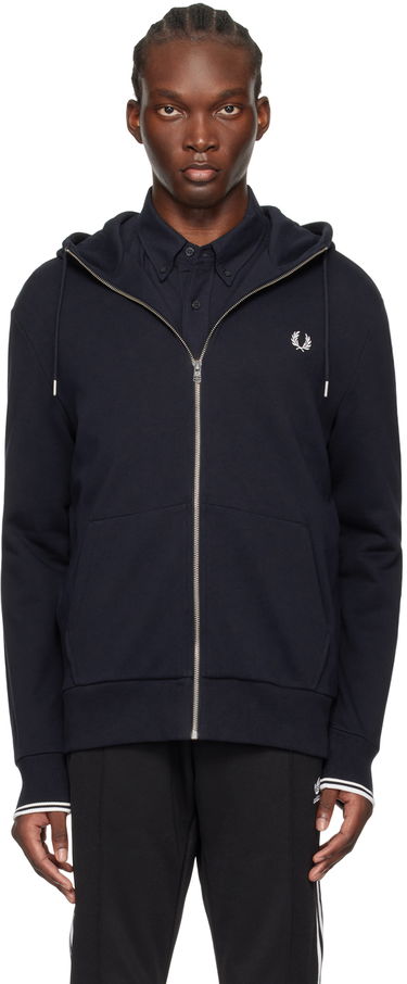 Pulover Fred Perry Zip Through Hoodie Črna | J7536, 0