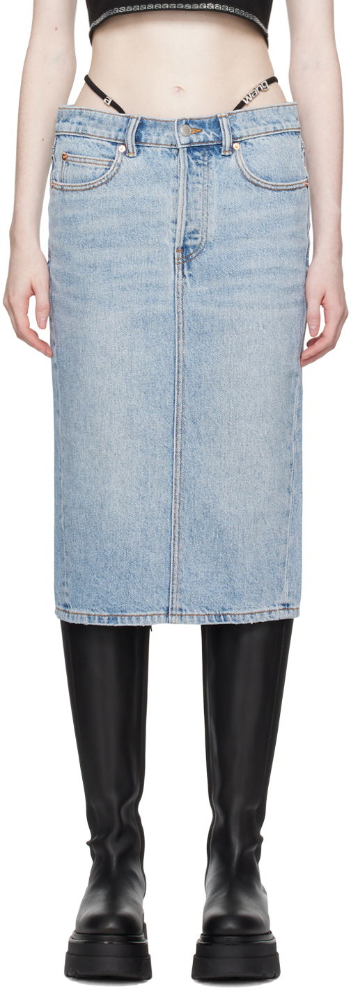 Krila Alexander Wang Denim Midi Skirt Modra | 4DC4235235, 0