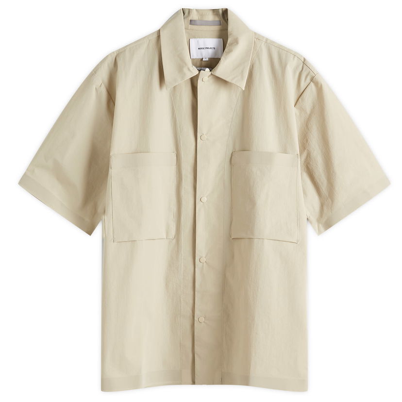 Srajce NORSE PROJECTS Norse Projects Hermann Travel Light Short Sleeve Shirt, Size Large Bež | N40-0824-0920