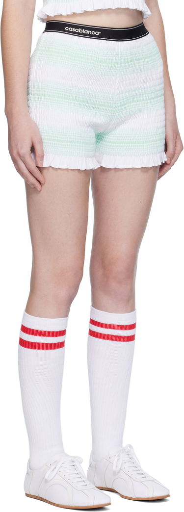 Kratke hlače Casablanca Casablanca Stripe Shirred Shorts Zelena | WPF25-JTR-163-01, 1