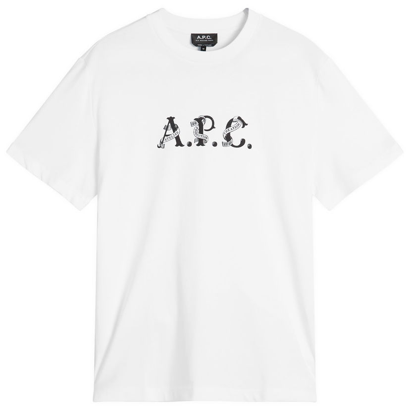 Majica A.P.C. Men's Hugo Graphic Logo T-Shirt, Size Small Bela | COHGS-M26543-AAB