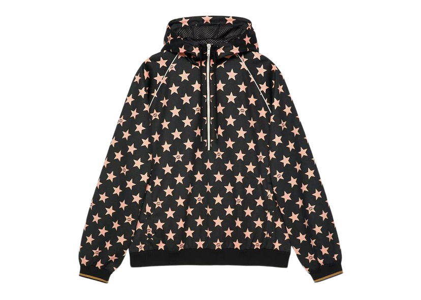 Jakna Gucci All Over Half Zip Jacket Black Pink Črna | 705297 XJE0P 1082