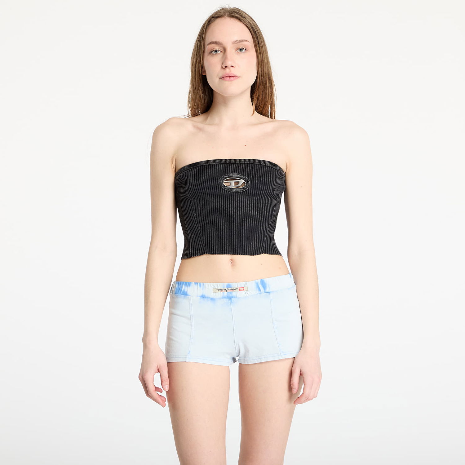 Krop-top Diesel Diesel M-Clarksvillex-C Knitted Tube Top Črna | A14813_0AKBQ Black, 0