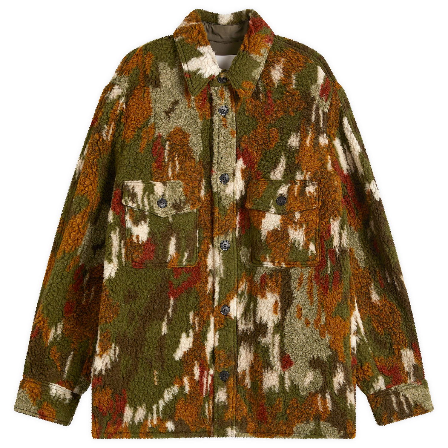 Srajce ISABEL MARANT Wool Overshirt With Print Zelena | 24HVE0052HF-B4C06H-67KI, 0