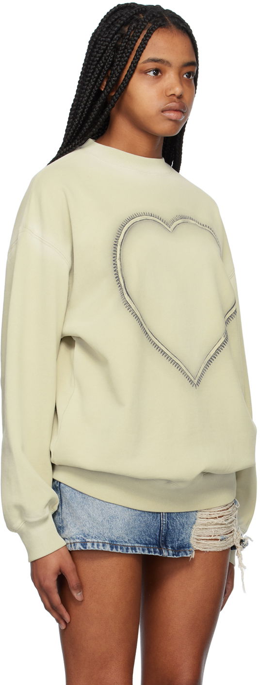 Pleteni pulover We11done We11done Heart Choker Sweatshirt Zelena | WD-TS1-23-809-U-IV, 1