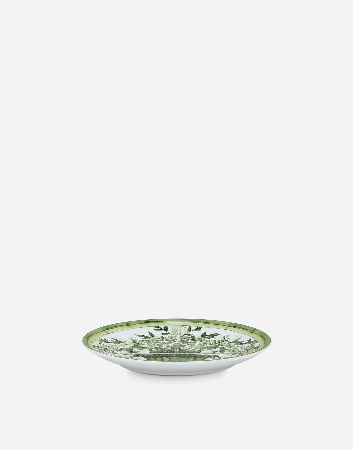 Home decor Dolce & Gabbana Dolce & Gabbana Set of 2 Porcelain Dessert Plates with Green Floral Urn Design Zelena | TC0S03TCA88UV019, 1