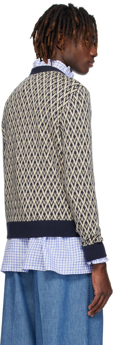 Pleteni pulover Valentino Valentino 'Toute La V' Patterned Sweater Bež | 6V3KC33KAR0, 2