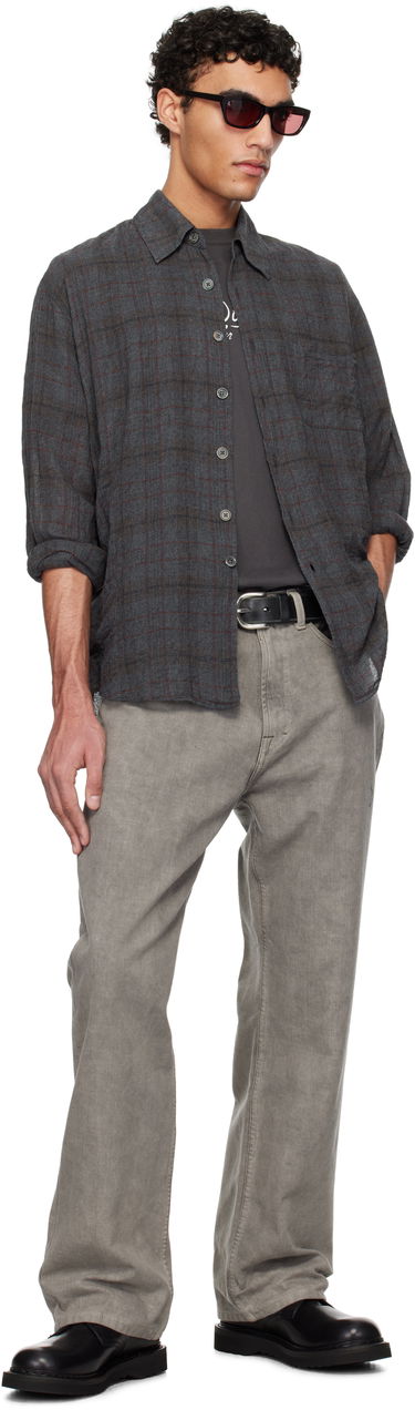 Srajce OUR LEGACY Our Legacy Above Check Linen Shirt Siva | M2252ASB, 4