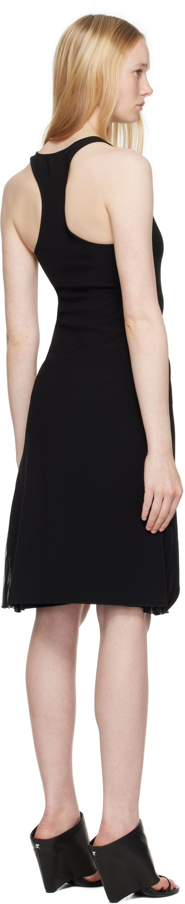 Obleke Courrèges Courrèges Infinity Pleats A-Line Minidress Črna | 225CRO633PL0159, 2