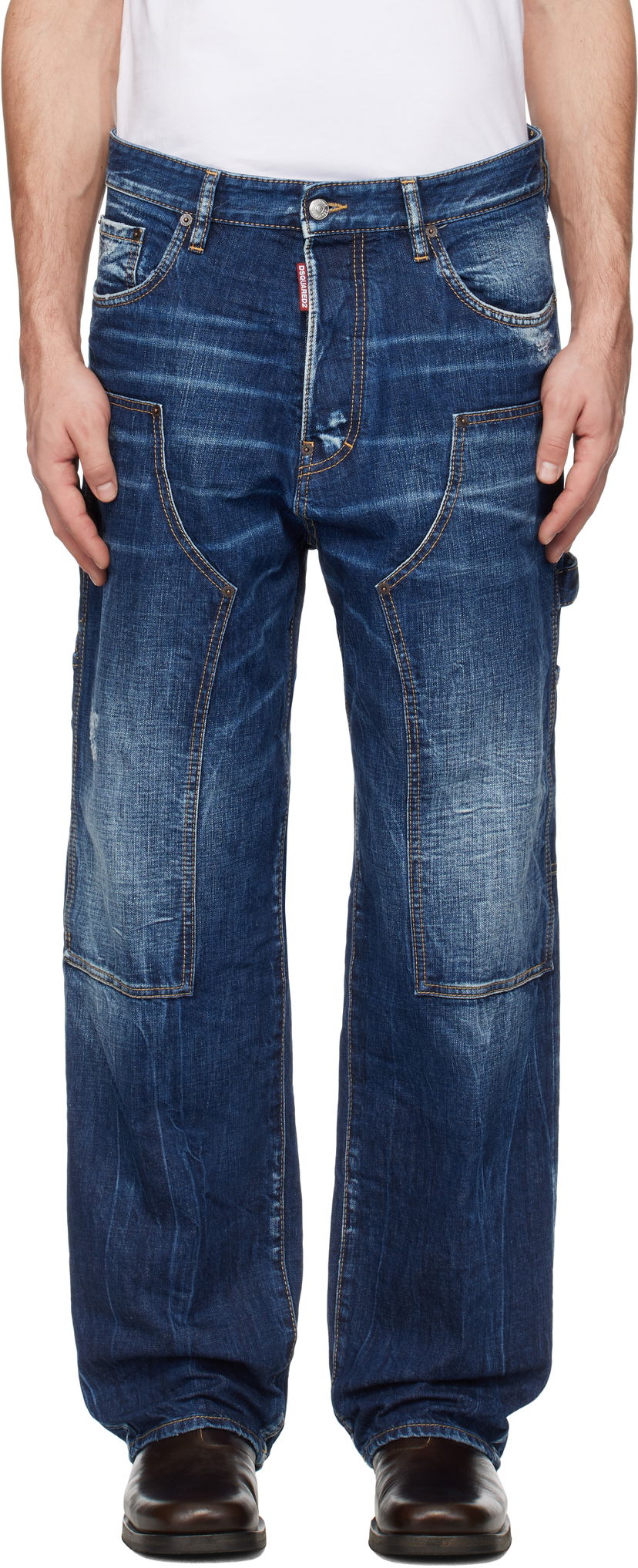 Kavbojke DSQUARED2 Dsquared2 Loose Carpenter Jeans Modra | S74LB1652_S30309