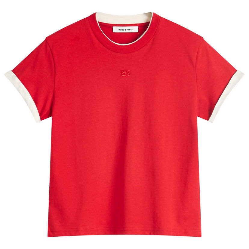 Majica Wales Bonner Wales Bonner Horizon T-Shirt, Size Large Rdeča | WS25JE33-JE01-349