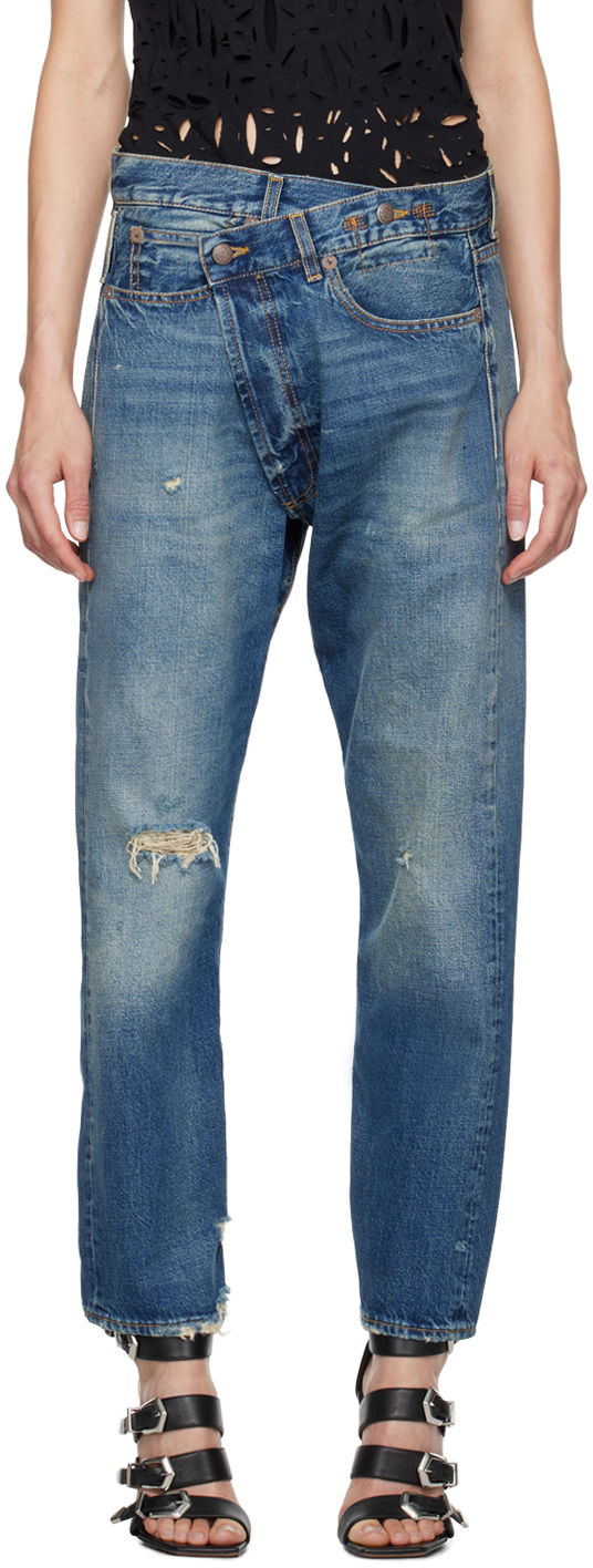 Kavbojke R13 R13 Crossover Jeans Modra | R13W2048 D216C, 0