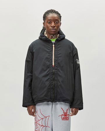 Jakna Aries Reversible Nylon and Floral Fleece Parka Črna | RUAR70014, 1