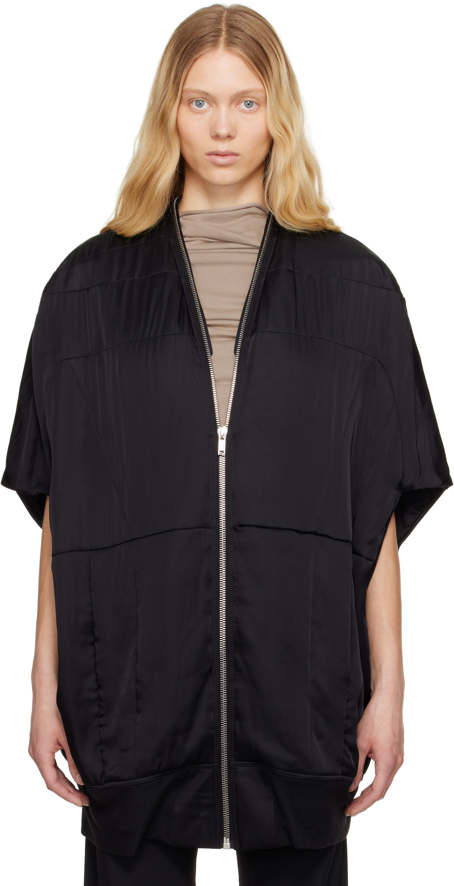 Telovnik Rick Owens Rick Owens Hollywood Girdered Bubble Bomber Jacket Črna | RP01E7739 SCH, 0