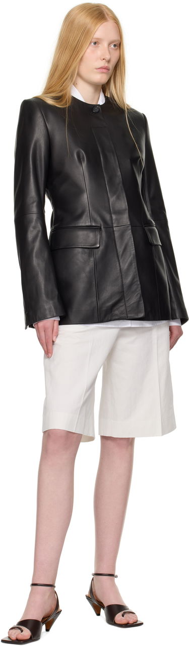 Jakna TOTEME TOTEME Collarless Leather Jacket Črna | 252-WRO0192-LE0127, 3