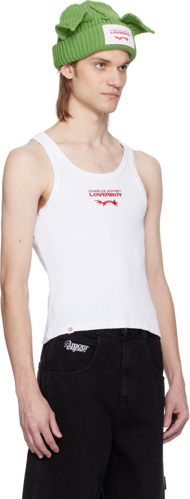 Majica brez rokavov Charles Jeffrey Loverboy Charles Jeffrey LOVERBOY Logo Ribbed Tank Top Bela | 54080403, 4