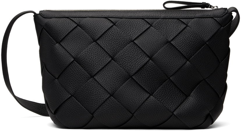 Torba za čez ramo Bottega Veneta Bottega Veneta Diago Woven Leather Shoulder Bag Črna | 795125 V4FV1 8803