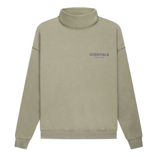 Pleteni pulover Fear of God Essentials Pullover Mock Neck Sweatshirt Zelena | FOG-FW21-010