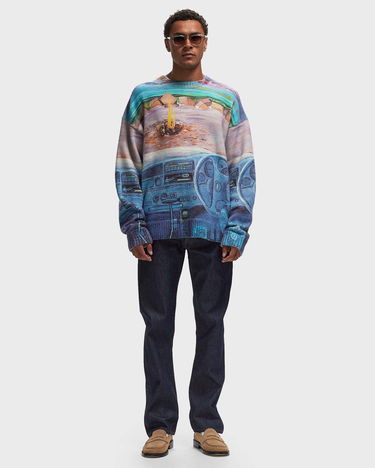 Pleteni pulover JW Anderson PRINTED JUMPER Modra | KW1222-YN0373-835, 1