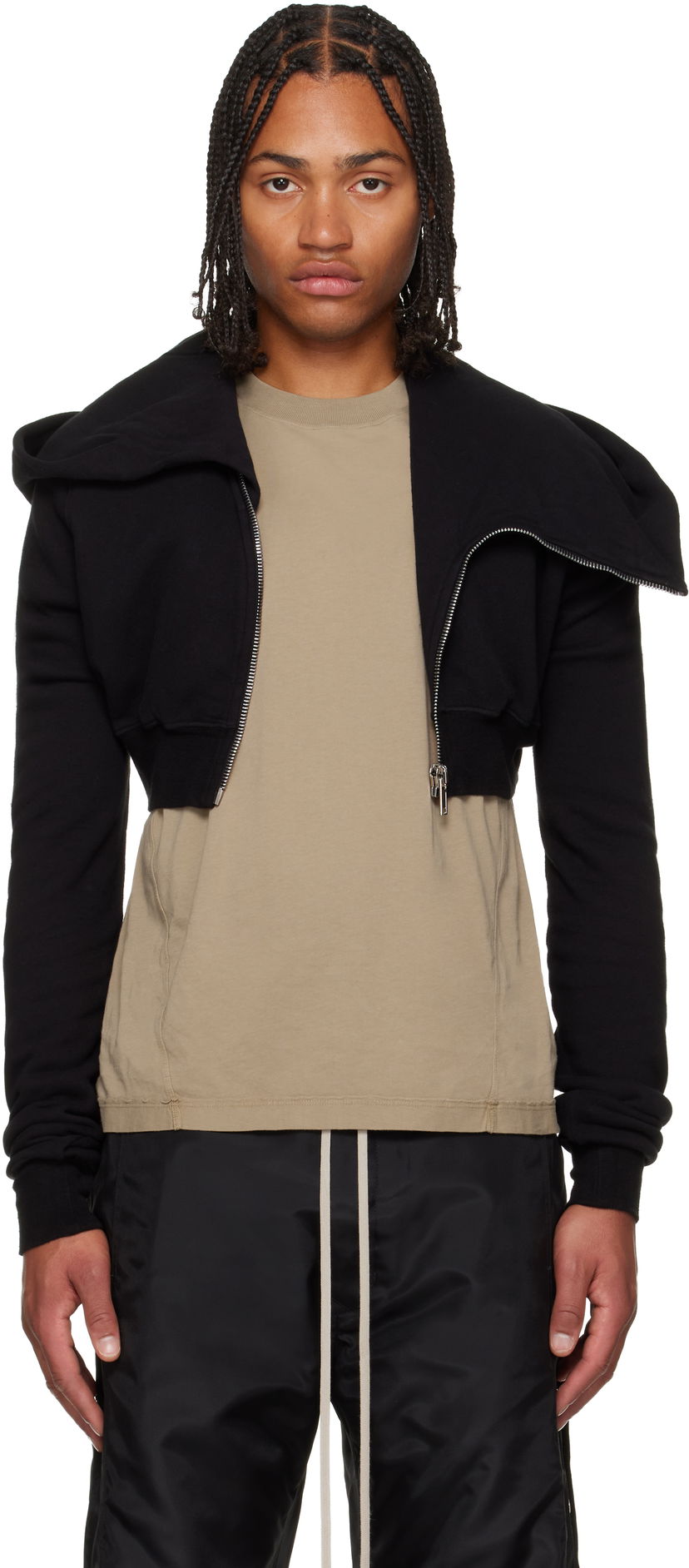 Pulover Rick Owens Concordians Micro Mountain Hoodie Črna | DU02E7284 FSL
