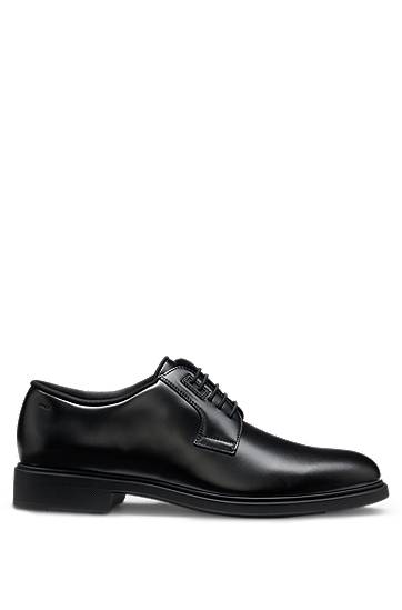 Nega čevljev BOSS Leather Derby Shoes with Piped Trims Črna | 50499719, 1