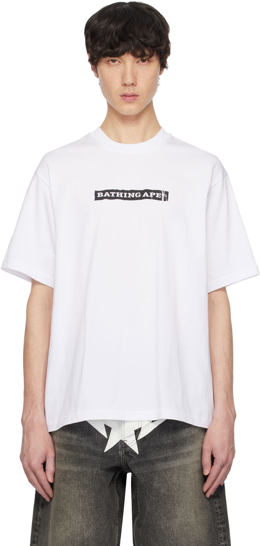 Majica BAPE Stencil Logo Relaxed Fit T-Shirt Bela | 001TEK801332M