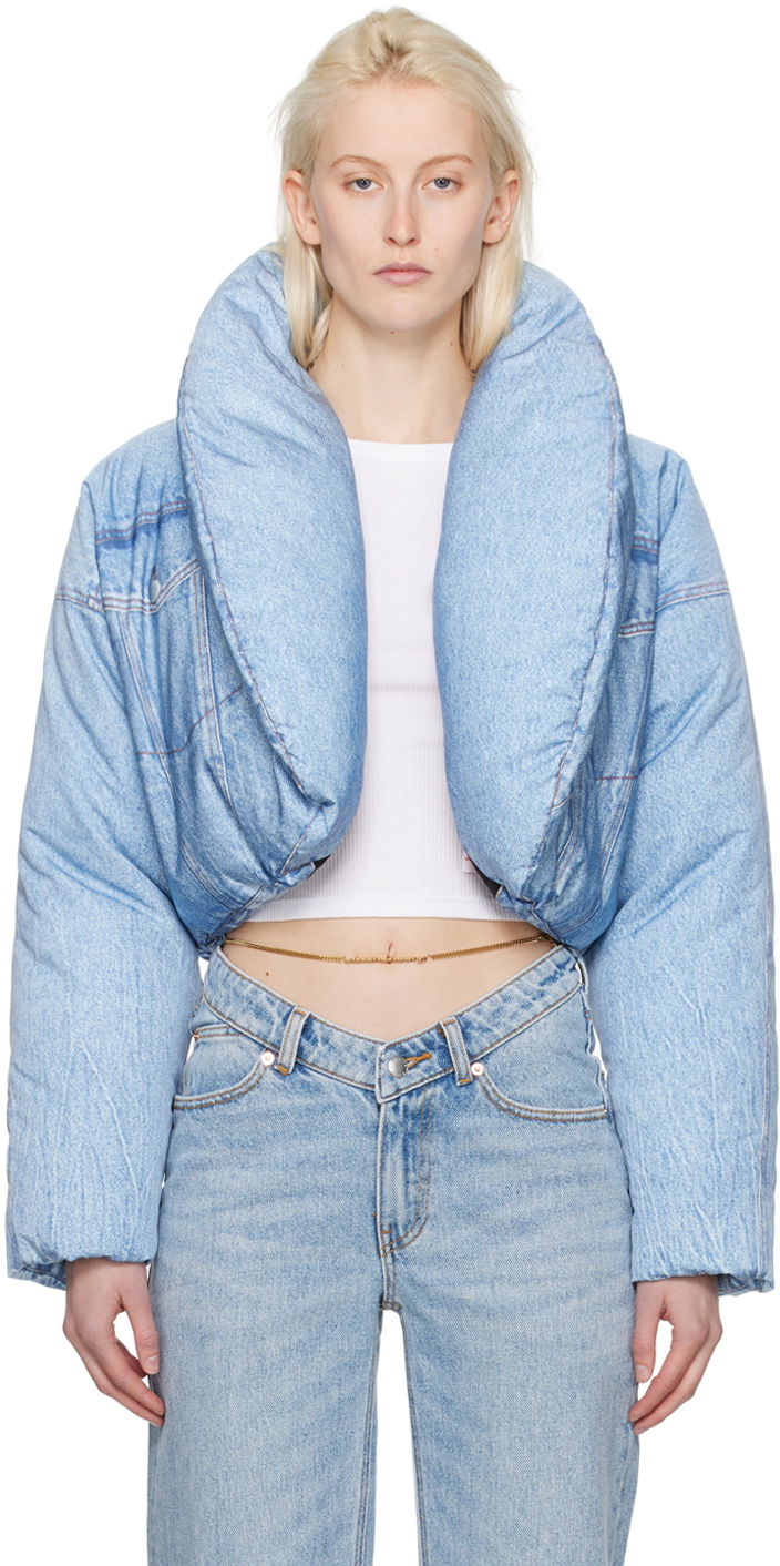 Jakna Alexander Wang Cropped Down Jacket Modra | 1WC1242521