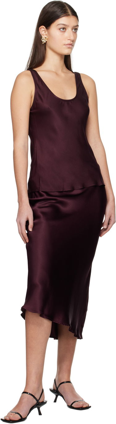 Majica brez rokavov Anine Bing Anine Bing Lea Silk Tank Top Bordo | A-07-0839-RED15, 3