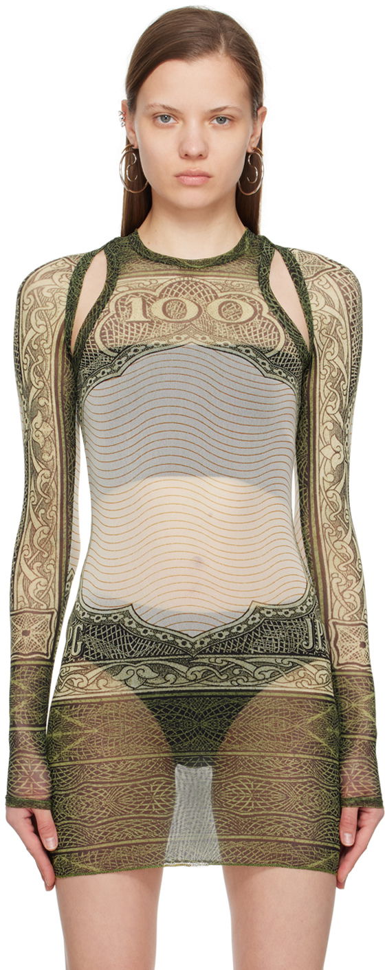 Obleke Jean Paul Gaultier Jean Paul Gaultier 'The Cartouche' Mesh Tunic Zelena | 24/25-F-TO126-T515-400300156